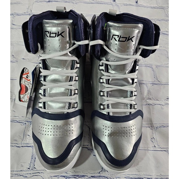 Reebok ATR Above The Rim Basketball Shoes Silver Blue RARE MENS SIZE 13 main image 6